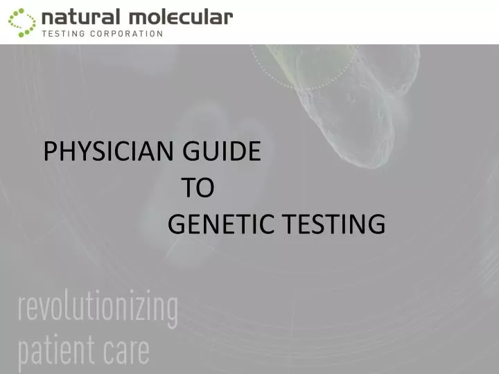 physician guide to genetic testing