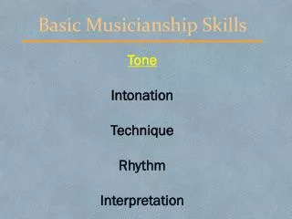 Basic Musicianship Skills