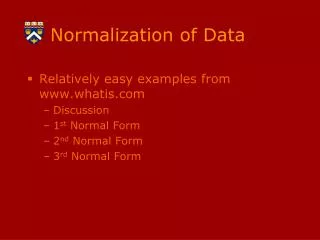 normalization of data