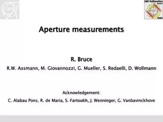 Aperture measurements R. Bruce