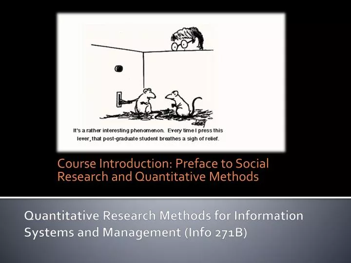 course introduction preface to social research and quantitative methods
