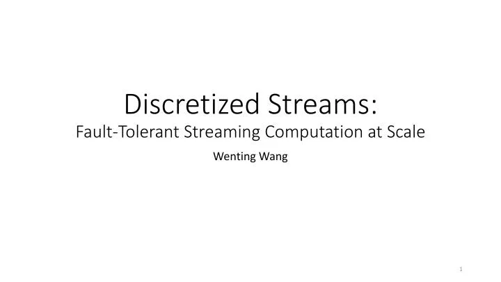 discretized streams fault tolerant streaming computation at scale