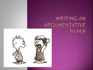 Writing an argumentative paper