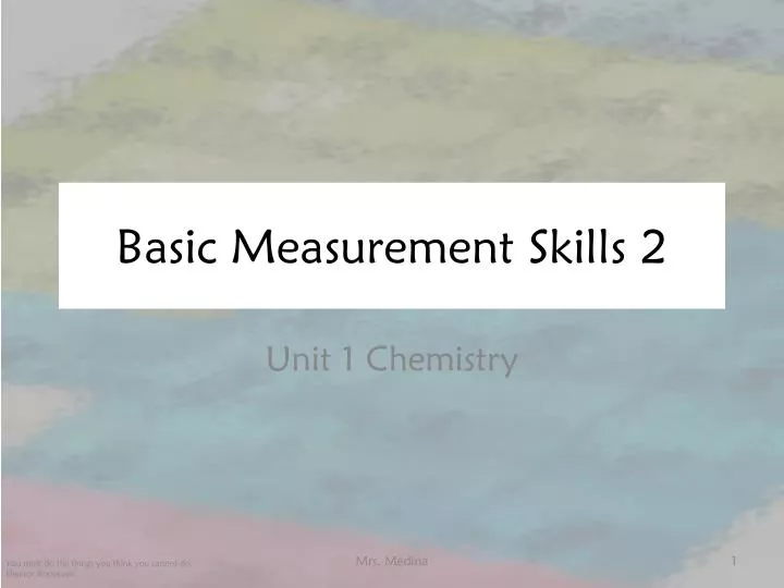 basic measurement skills 2