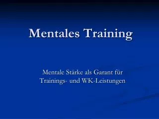 mentales training