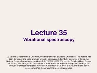 Lecture 35 Vibrational spectroscopy