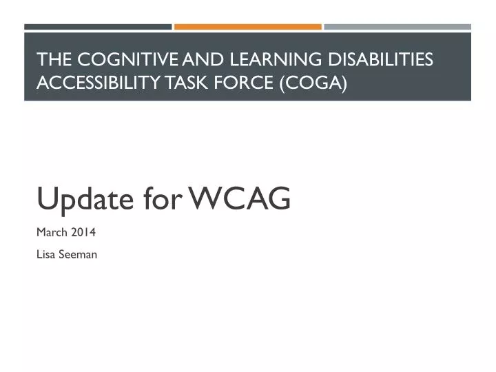 the cognitive and learning disabilities accessibility task force coga