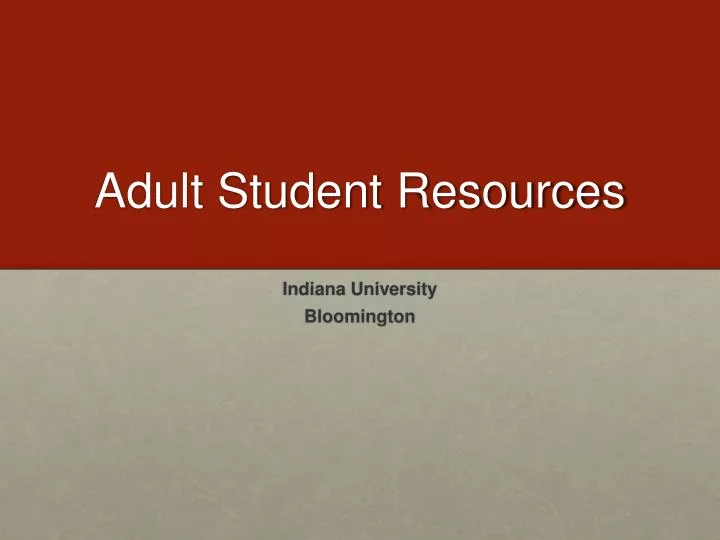 adult student resources