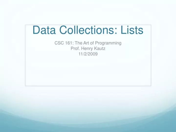 data collections lists