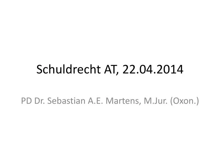 schuldrecht at 22 04 2014