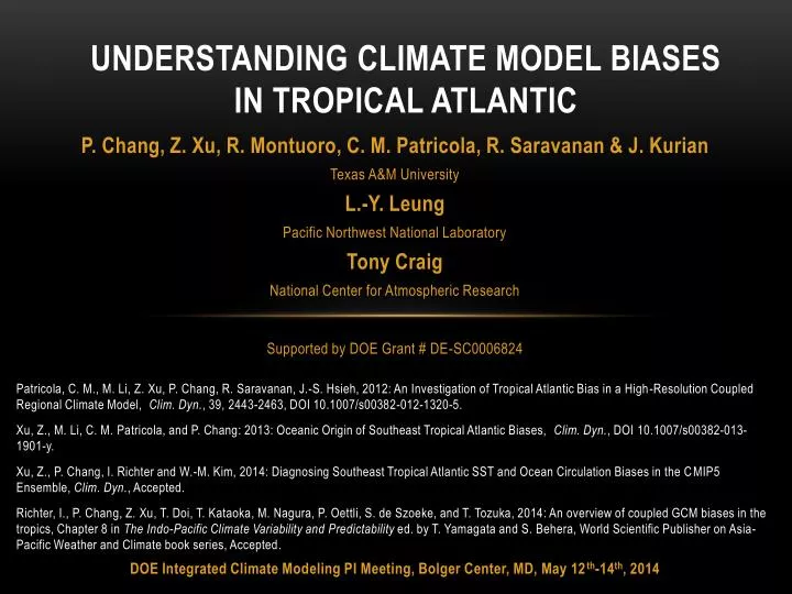 understanding climate model biases in tropical atlantic