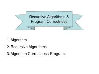 Recursive Algorithms &amp; Program Correctness
