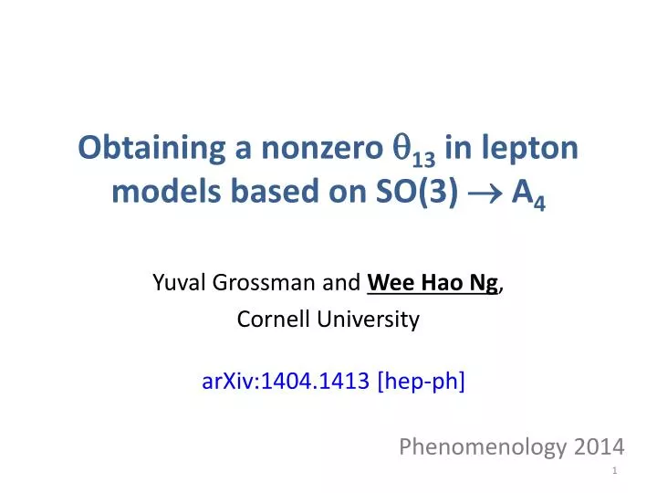 obtaining a nonzero 13 in lepton models based on so 3 a 4