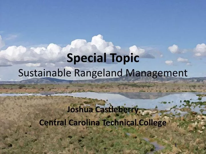special topic sustainable rangeland management