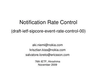 Notification Rate Control (draft-ietf-sipcore-event-rate-control-00)