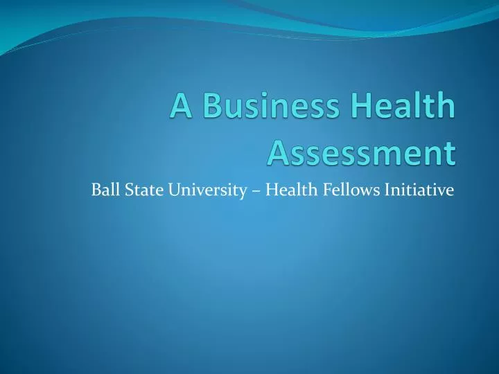 a business health assessment