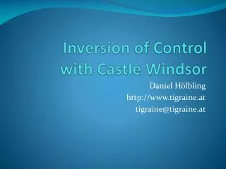 Inversion of Control with Castle Windsor