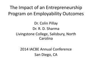 The Impact of an Entrepreneurship Program on Employability Outcomes