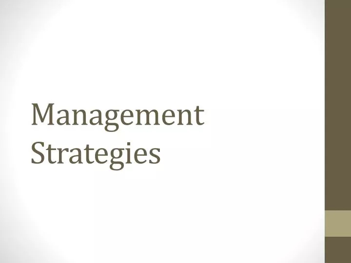 management strategies
