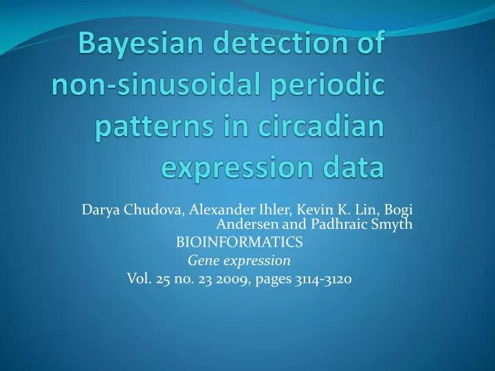 bayesian detection of non sinusoidal periodic patterns in circadian expression data