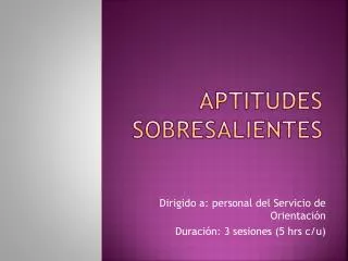 aptitudes sobresalientes