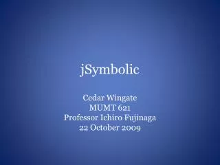 jSymbolic