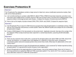 Exercises Proteomics III