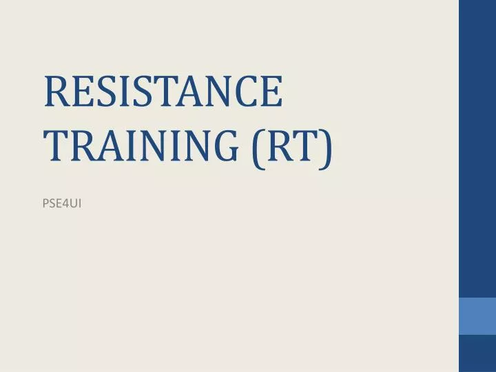 resistance training rt