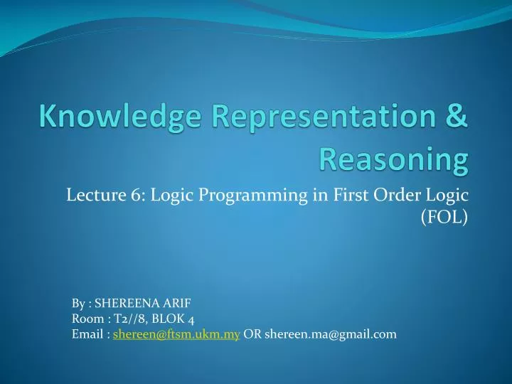 knowledge representation reasoning