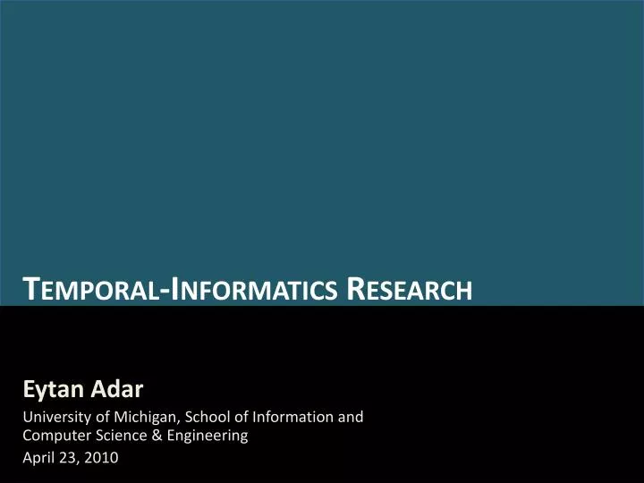 temporal informatics research