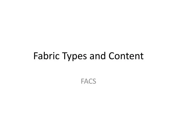 fabric types and content