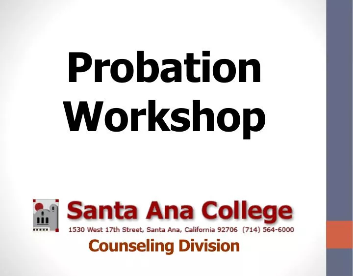 probation workshop counseling division