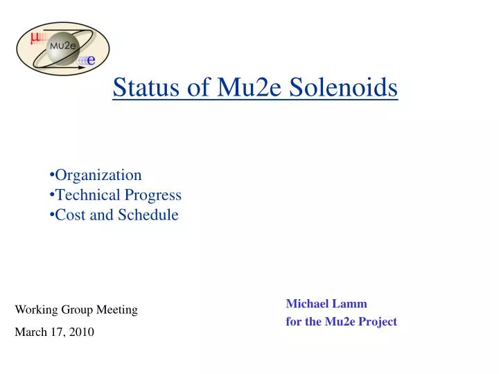 status of mu2e solenoids