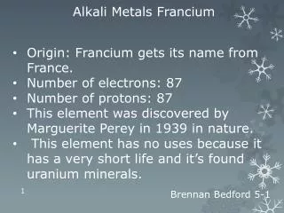 Alkali Metals Francium
