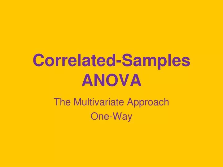 correlated samples anova