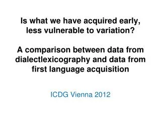 ICDG Vienna 2012