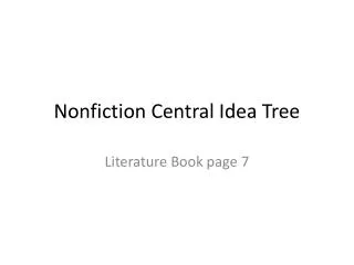 Nonfiction Central Idea Tree