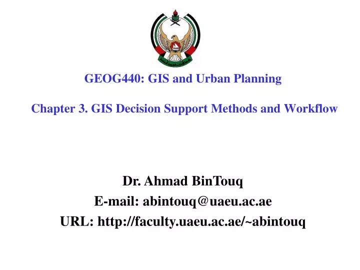 geog440 gis and urban planning chapter 3 gis decision support methods and workflow