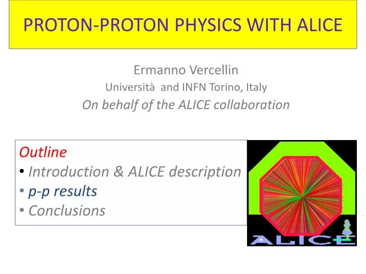 proton proton physics with alice