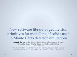 Motivations for a common solids library