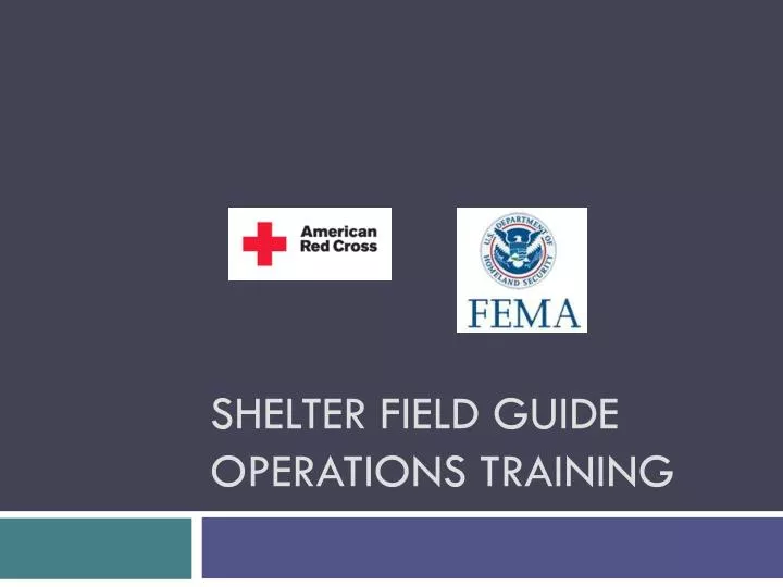 shelter field guide operations training