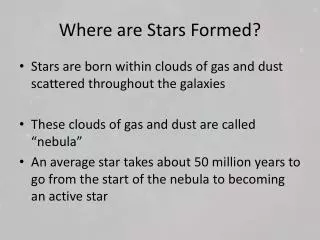 Where are Stars Formed?