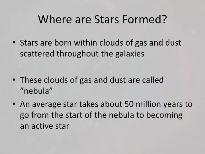 where are stars formed