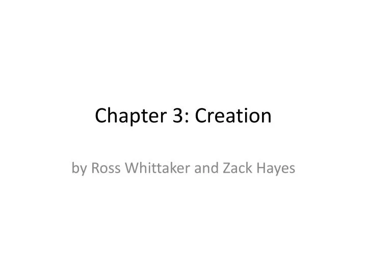 chapter 3 creation