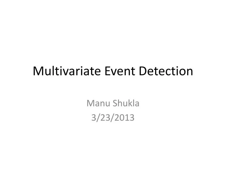 multivariate event detection