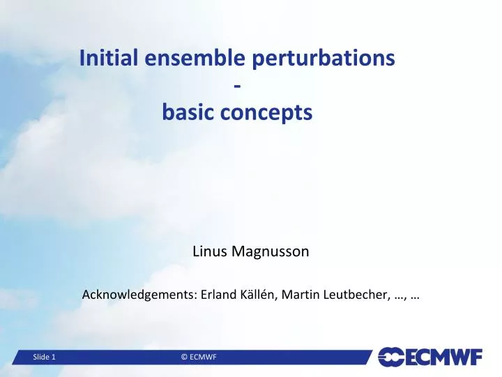 initial ensemble perturbations basic concepts