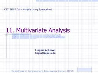 11. Multivariate Analysis