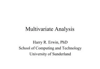 Multivariate Analysis