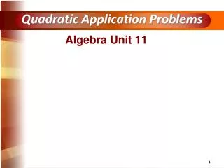 Quadratic Application Problems