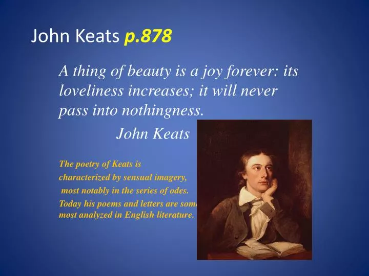 john keats p 878